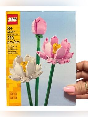 LEGO Pink, White & Green Lotus Flower Stems